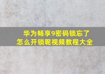 华为畅享9密码锁忘了怎么开锁呢视频教程大全