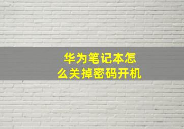 华为笔记本怎么关掉密码开机