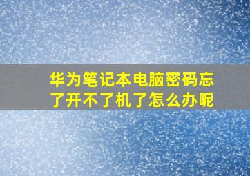 华为笔记本电脑密码忘了开不了机了怎么办呢