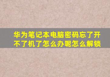 华为笔记本电脑密码忘了开不了机了怎么办呢怎么解锁