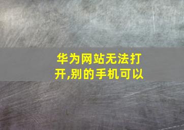 华为网站无法打开,别的手机可以