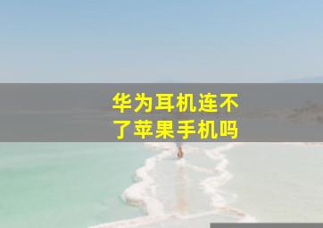 华为耳机连不了苹果手机吗