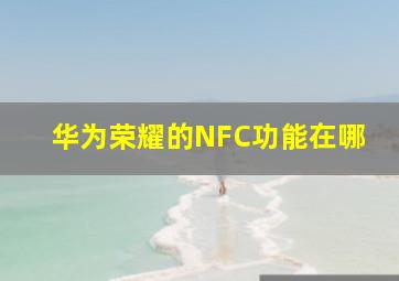 华为荣耀的NFC功能在哪