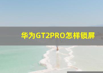 华为GT2PRO怎样锁屏