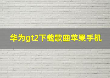 华为gt2下载歌曲苹果手机