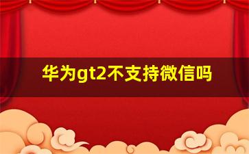 华为gt2不支持微信吗