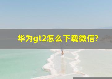 华为gt2怎么下载微信?