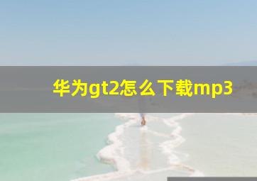 华为gt2怎么下载mp3