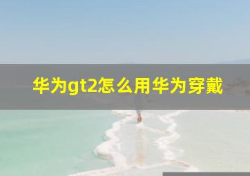 华为gt2怎么用华为穿戴