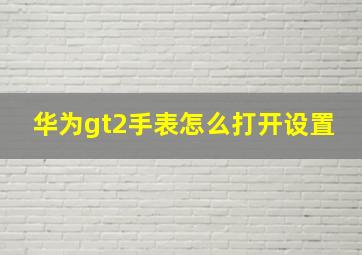 华为gt2手表怎么打开设置