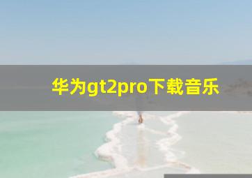 华为gt2pro下载音乐