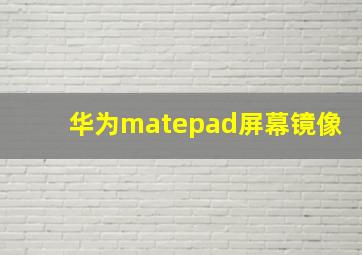 华为matepad屏幕镜像