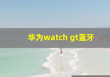 华为watch gt蓝牙