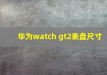 华为watch gt2表盘尺寸