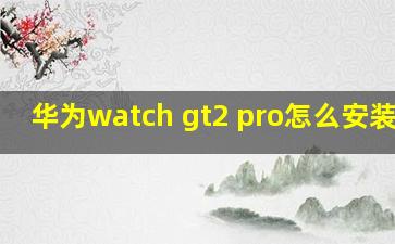 华为watch gt2 pro怎么安装app