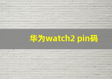 华为watch2 pin码