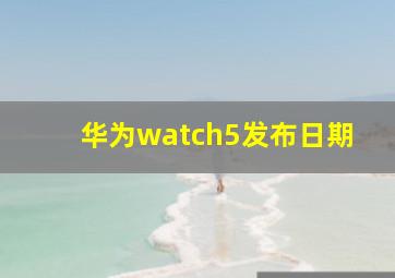 华为watch5发布日期