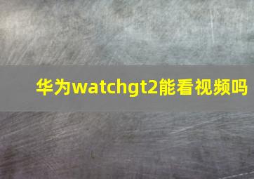 华为watchgt2能看视频吗