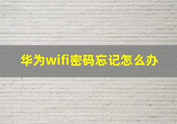 华为wifi密码忘记怎么办