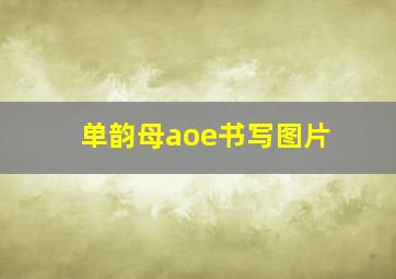 单韵母aoe书写图片