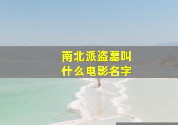 南北派盗墓叫什么电影名字