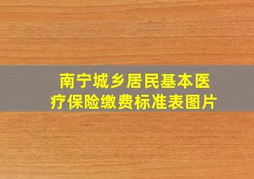 南宁城乡居民基本医疗保险缴费标准表图片