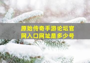 原始传奇手游论坛官网入口网址是多少号