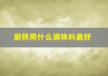 厨师用什么调味料最好