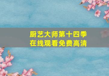 厨艺大师第十四季在线观看免费高清