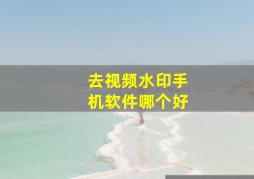 去视频水印手机软件哪个好