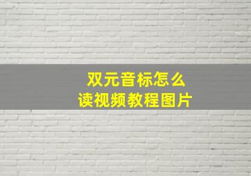 双元音标怎么读视频教程图片