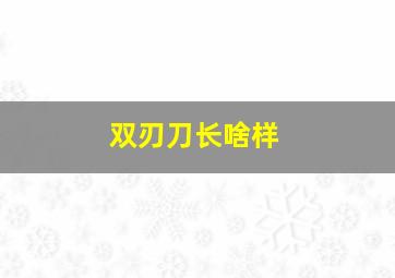 双刃刀长啥样