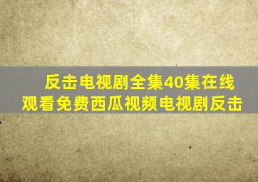 反击电视剧全集40集在线观看免费西瓜视频电视剧反击