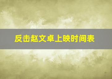 反击赵文卓上映时间表