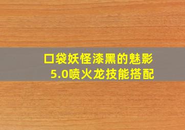 口袋妖怪漆黑的魅影5.0喷火龙技能搭配