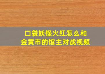 口袋妖怪火红怎么和金黄市的馆主对战视频