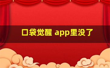 口袋觉醒 app里没了