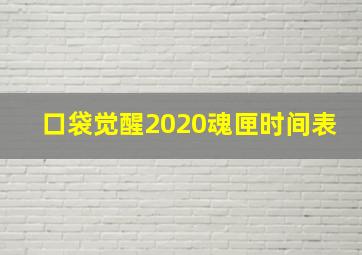 口袋觉醒2020魂匣时间表