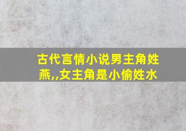 古代言情小说男主角姓燕,,女主角是小偷姓水