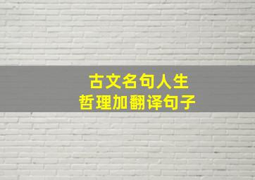 古文名句人生哲理加翻译句子