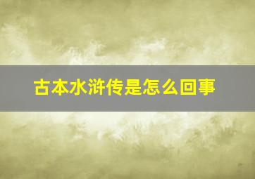 古本水浒传是怎么回事