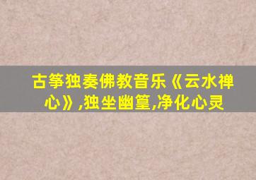 古筝独奏佛教音乐《云水禅心》,独坐幽篁,净化心灵