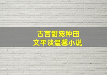 古言甜宠种田文平淡温馨小说