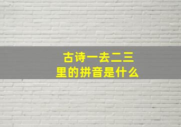 古诗一去二三里的拼音是什么