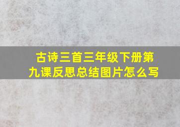 古诗三首三年级下册第九课反思总结图片怎么写