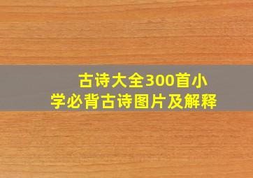 古诗大全300首小学必背古诗图片及解释