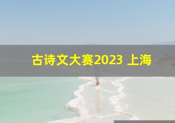 古诗文大赛2023 上海