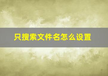 只搜索文件名怎么设置