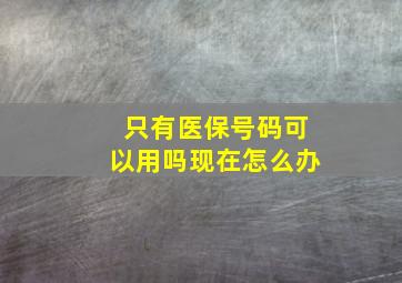 只有医保号码可以用吗现在怎么办