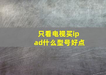 只看电视买ipad什么型号好点